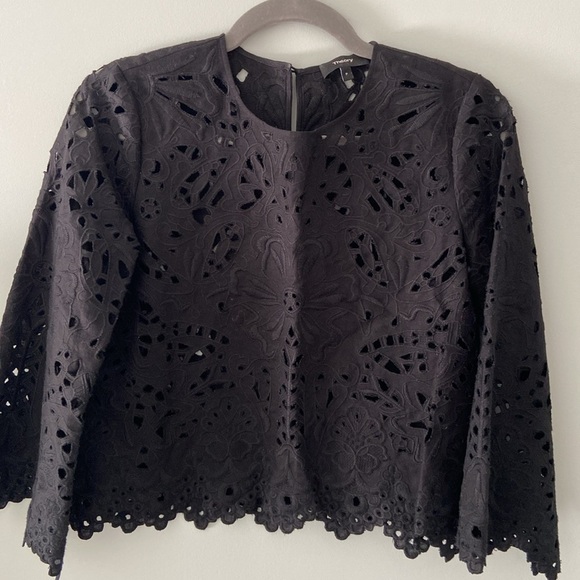 Black Lace blouse by Theory - Picture 1 of 8